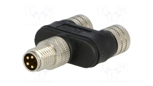 Trójnik PIN 4 60V IP68 Y M8 męski M8 żeński x2 3A 1200895003