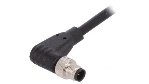 Złącze M5 wtyk męskie przewody PIN: 4 1A kątowe IP67 60V 1m PXPTPU05RAM04ACL010PUR
