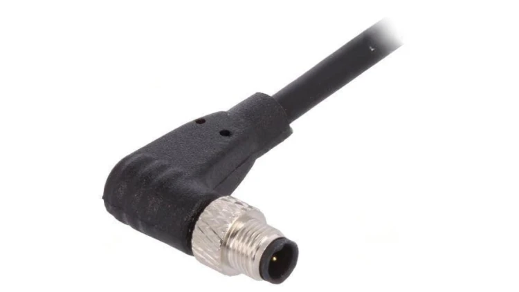 Złącze M5 wtyk męskie przewody PIN: 4 1A kątowe IP67 60V 1m PXPTPU05RAM04ACL010PUR