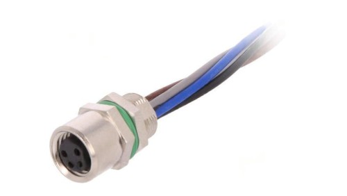 Złącze M8 żeńskie PIN: 5 30V IP67 na panel,nakrętka od tyłu PXMBNI08FPF05BFL001