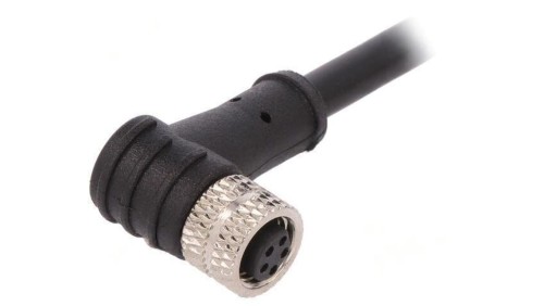 Złącze M8 żeńskie PIN: 5 1,5A 30V IP67 kątowe na przewód wtyk PXPTPU08RAF05BCL010PUR