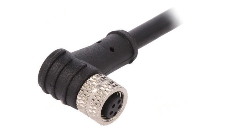 Złącze M8 żeńskie PIN: 5 1,5A 30V IP67 kątowe na przewód wtyk PXPTPU08RAF05BCL010PUR