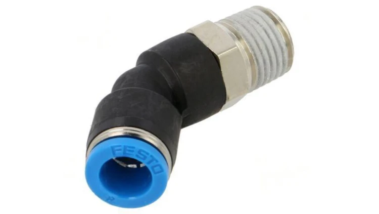 Złączka wtykowa kątowa 45 -0,95-6bar Gwint R 1/4 QS 130600