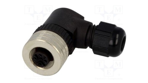 Złącze M12 wtyk PIN 4 żeńskie Micro-Change kątowe 90 IP67 1200710037