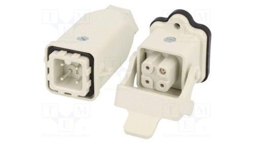 Złącze HDC męskie + żeńskie GWconnect PIN 4 10A 400V 3+PE 93603-0012