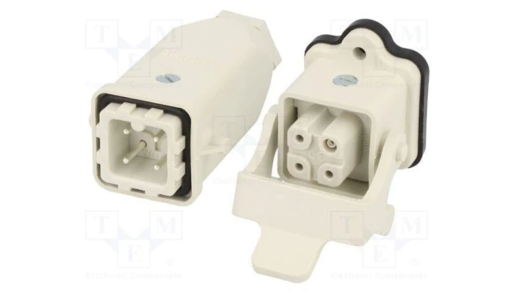 Złącze HDC męskie + żeńskie GWconnect PIN 4 10A 400V 3+PE 93603-0012