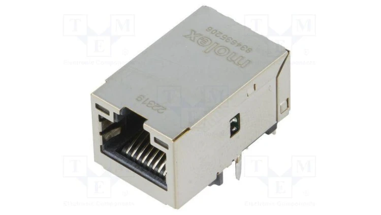 Złącze RJ45 gniazdo MXMag PIN 8 Kat 5 ekranowane z diodą LED 93463-5206