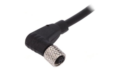 Złącze M5 wtyk żeńskie przewody PIN: 4 1A kątowe IP67 60V PXPTPU05RAF04ACL010PUR