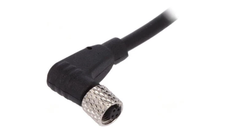 Złącze M5 wtyk żeńskie przewody PIN: 4 1A kątowe IP67 60V PXPTPU05RAF04ACL010PUR