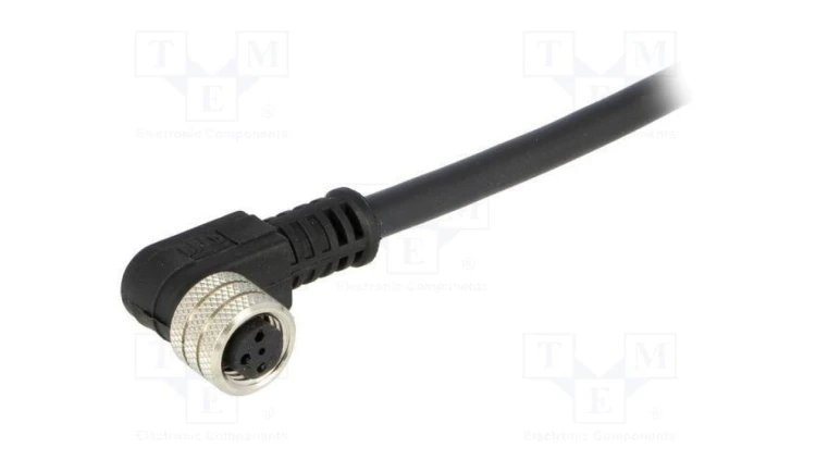 Złącze M8 żeńskie PIN 3 3A 60V IP67 Nano-Change kątowe 90 1200270090