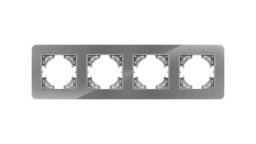 Ramka poczwórna MODERN-Q, szare szkło (linia Crystal)