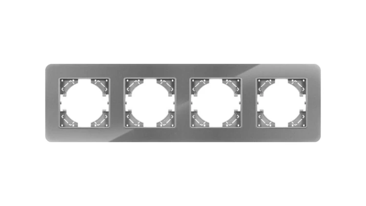 Ramka poczwórna MODERN-Q, szare szkło (linia Crystal)