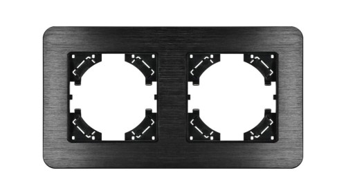 Ramka podwójna MODERN-Q, czarne aluminium szczotkowane (linia Alu Touch)