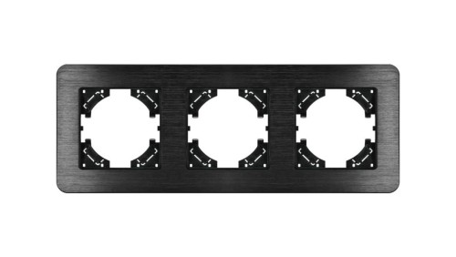 Ramka potrójna MODERN-Q, czarne aluminium szczotkowane (linia Alu Touch)