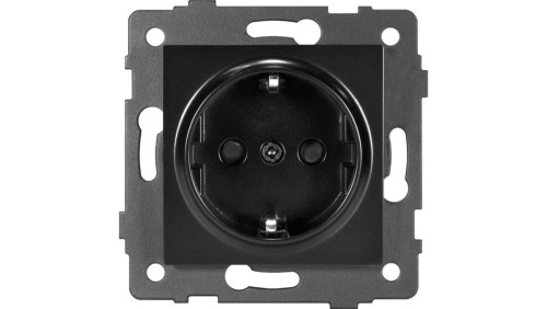 Gniazdo pojedyncze 2P+Z SCHUKO MODERN-Q, 16A-250V~, czarne