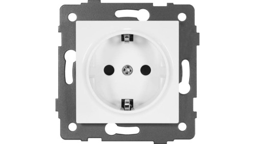 Gniazdo pojedyncze 2P+Z SCHUKO MODERN-Q, 16A-250V~, białe