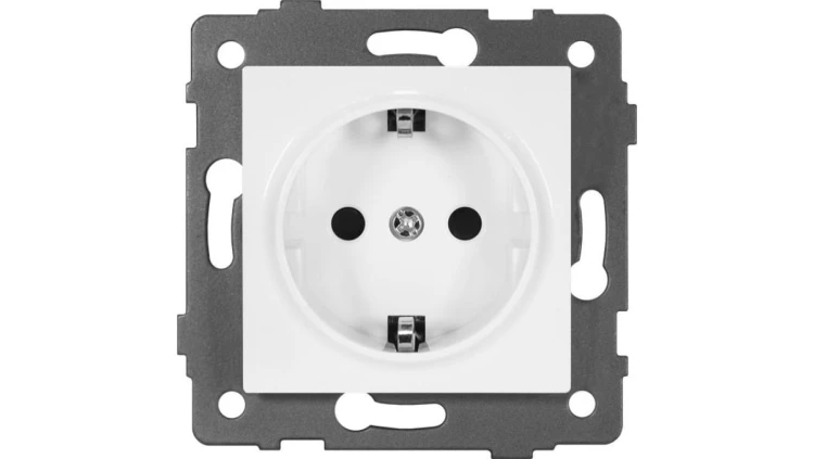 Gniazdo pojedyncze 2P+Z SCHUKO MODERN-Q, 16A-250V~, białe