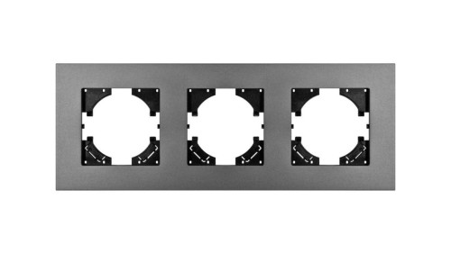Ramka potrójna MODERN-Q, szare aluminium gładkie (linia Alu Pure)