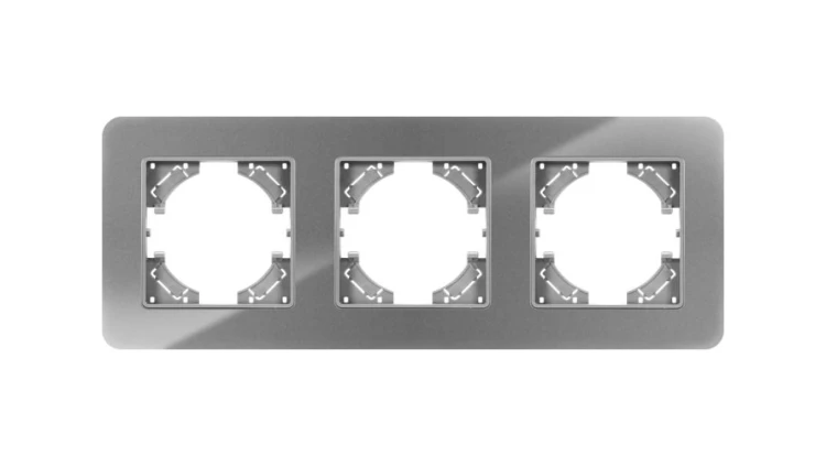 Ramka potrójna MODERN-Q, szare szkło (linia Crystal)