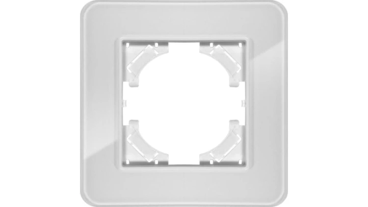 Ramka pojedyncza MODERN-Q, białe szkło (linia Crystal)