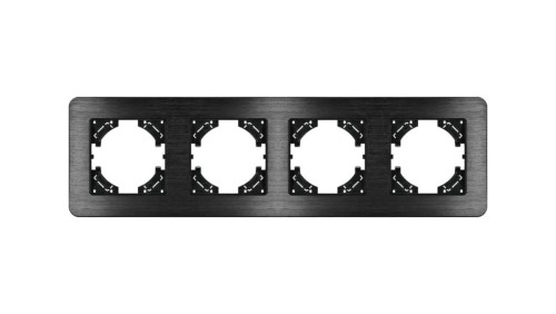 Ramka poczwórna MODERN-Q, czarne aluminium szczotkowane (linia Alu Touch)