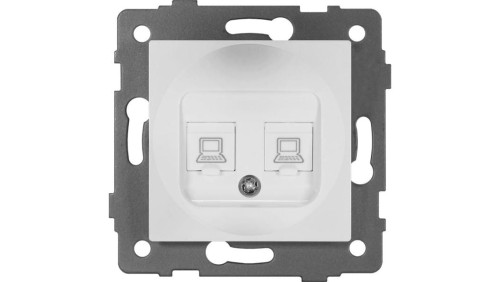 Gniazdo LAN podwójne 2xRJ45 kat.6 MODERN-Q, białe