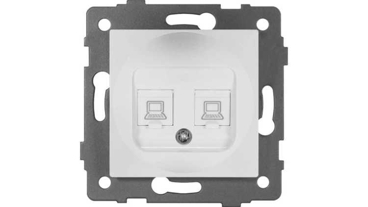 Gniazdo LAN podwójne 2xRJ45 kat.6 MODERN-Q, białe