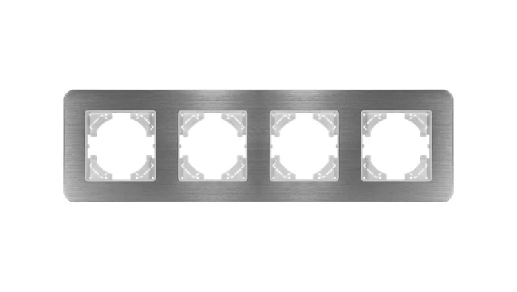 Ramka poczwórna MODERN-Q, aluminium szczotkowane (linia Alu Touch)