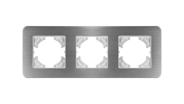 Ramka potrójna MODERN-Q, aluminium szczotkowane (linia Alu Touch)