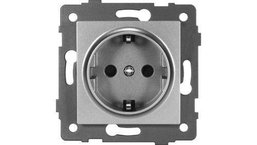 Gniazdo pojedyncze 2P+Z SCHUKO MODERN-Q, 16A-250V~, szare