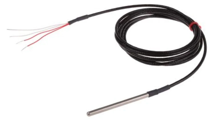 Termopara typ PT 100, -50C do +250C 75mm kabel 2m, Stal nierdzewna