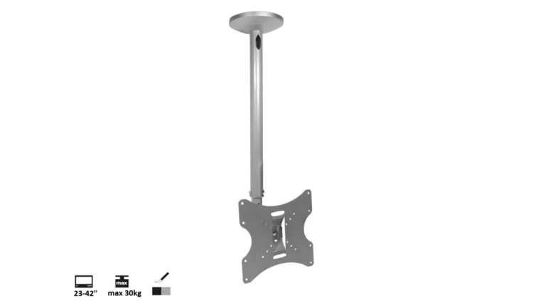 Uchwyt do telewizora sufitowy 23-42cali 62,5-87,5cm 30kg srebrny MC-504AS