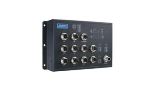 EN50155, M12 8-port GigabitEthernet PoE + 2G, Zarządzalny Switch, 72~110VDC EKI-9510G-2GMPH-AE