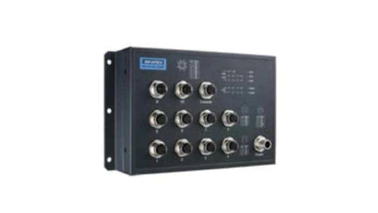 EN50155, M12 8-port GigabitEthernet PoE + 2G, Zarządzalny Switch, 72~110VDC EKI-9510G-2GMPH-AE