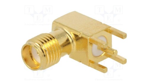 Złącze SMA gniazdo żeńskie kątowe 90 50 THT na PCB PTFE 73100-0114