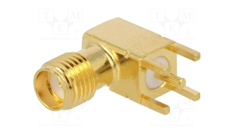 Złącze SMA gniazdo żeńskie kątowe 90 50 THT na PCB PTFE 73100-0114