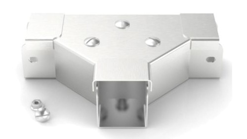 Teownik pokrywy przedniej do koryt kablowych Stal nierdzewna 304 Zatyczka przednia rozgałęzienia T 50 x 50mm RS PRO