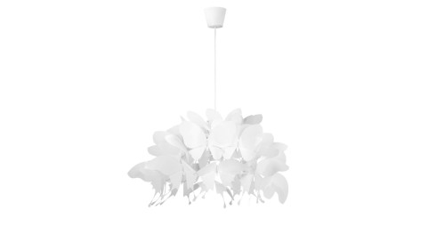Lampa wisząca z rodziny Farfalla z białym designerskim kloszem motyle LP-3439/1P WHITE Light Prestige