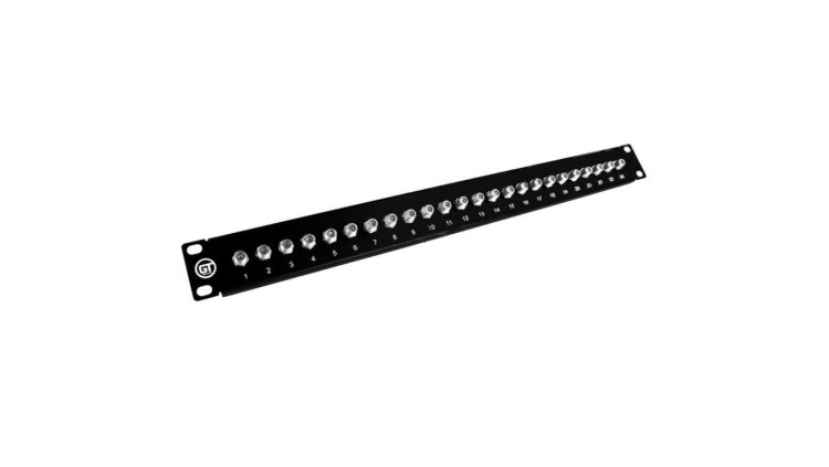 Patch panel RACK 19 24 porty typu F 1U czarny