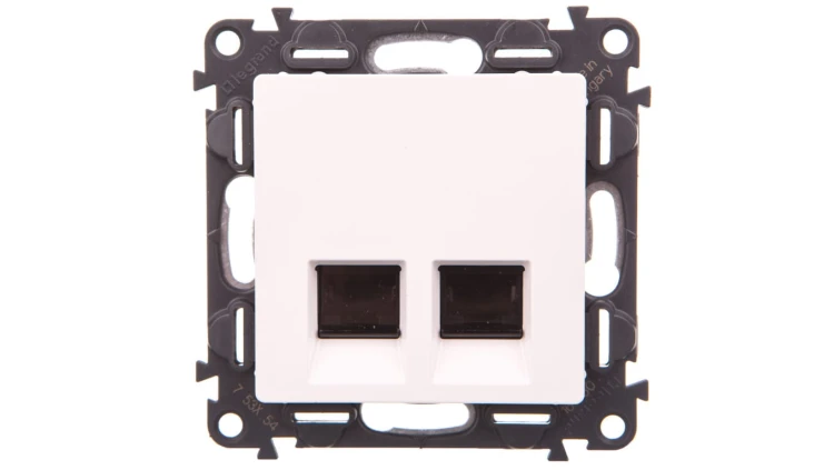 VALENA LIFE Gniazdo komputerowe 2xRJ45 kat.5e FTP białe 753154