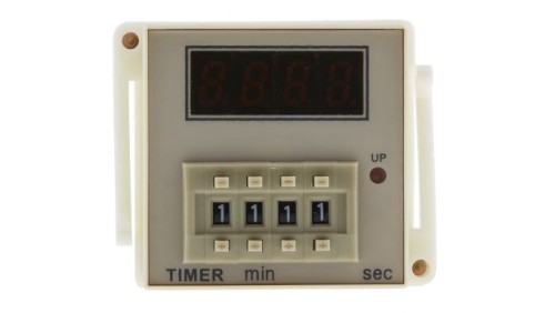 Przekaźnik czasowy zwłoczny jednofunkcyjny 99 min 59s SPDT 1-stykowy SPDT 100 → 240V ac