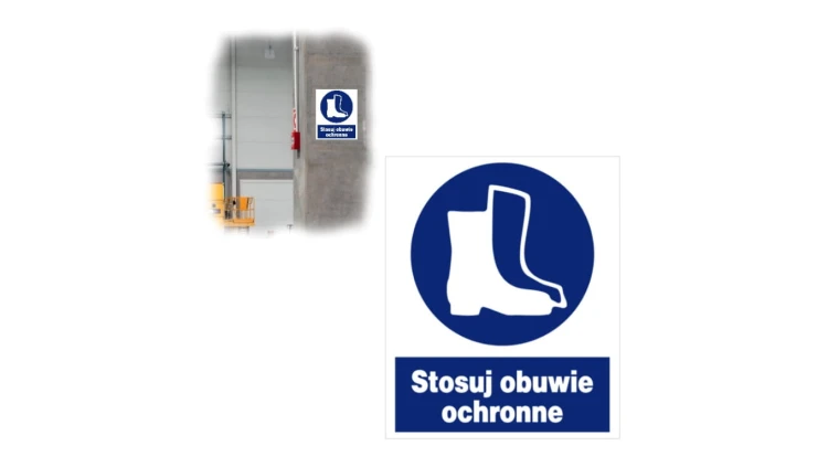 Trytyt Znak bhp nakazu 225x275 STOSUJ OBUWIE OCHRONNE ZNO-8