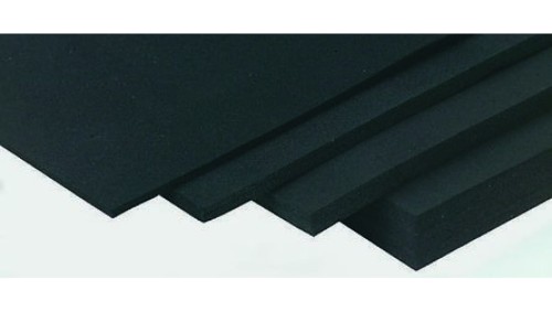 Arkusz gumy, Czarny, 1.13g/cm³, 1.2m x 1.2m x 3mm, RS PRO