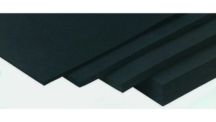 Arkusz gumy, Czarny, 1.13g/cm³, 1.2m x 1.2m x 3mm, RS PRO