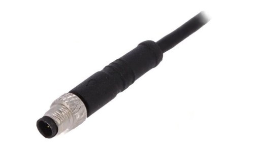 Złącze M5 wtyk męskie przewody PIN: 4 1A proste IP67 60V 1m PXPPVC05FIM04ACL010PVC
