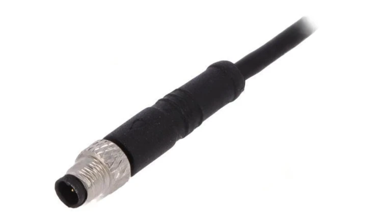 Złącze M5 wtyk męskie przewody PIN: 4 1A proste IP67 60V 1m PXPPVC05FIM04ACL010PVC