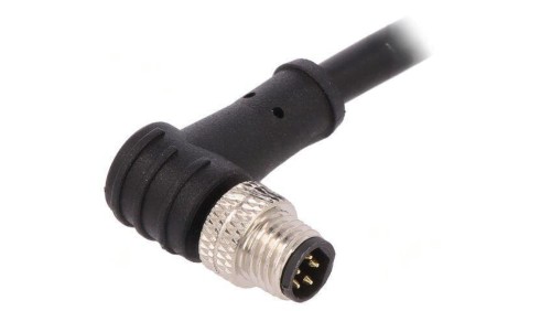 Złącze M8 męskie PIN: 5 1,5A 30V IP67 kątowe na przewód wtyk PXPPVC08RAM05BCL010PVC