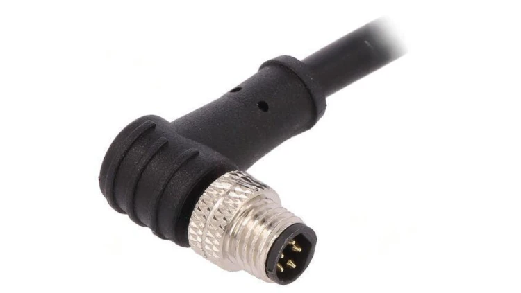 Złącze M8 męskie PIN: 5 1,5A 30V IP67 kątowe na przewód wtyk PXPPVC08RAM05BCL010PVC