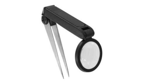 Szkło powiększające, typ: Pęseta z lupą LED, powiększenie: 1.75X, śr.: 30mm