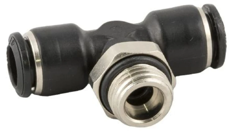 Adapter gwintowany teowy typu gwint – rura, 20 barów